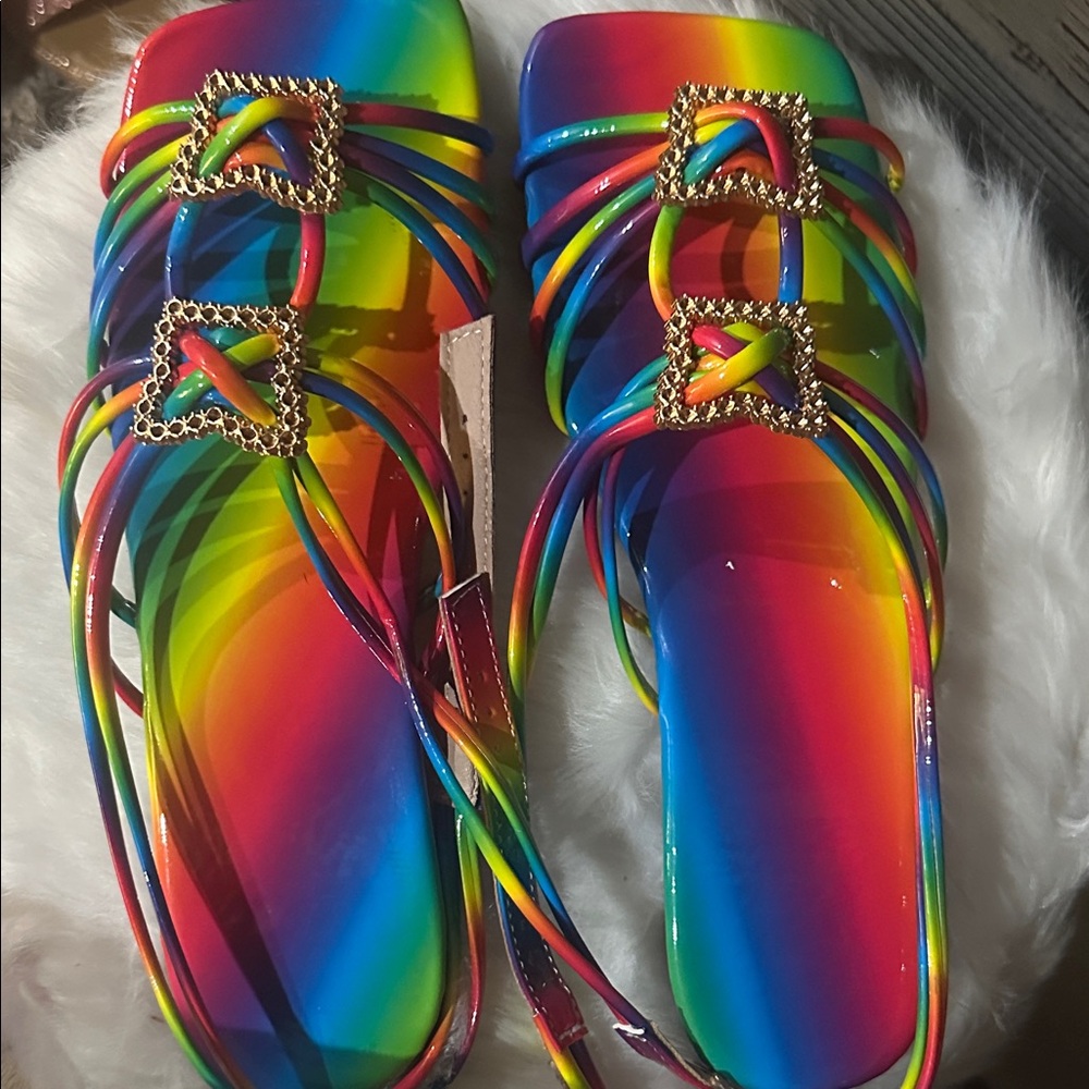 Rainbow Strappy Sandals
